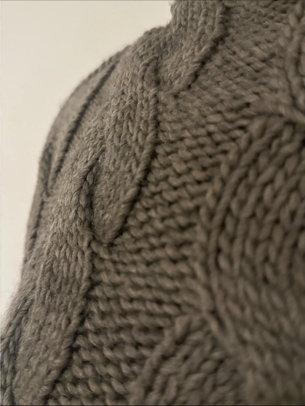 D&F Cable Knit Sweater Taupe S/M Made in Italy
